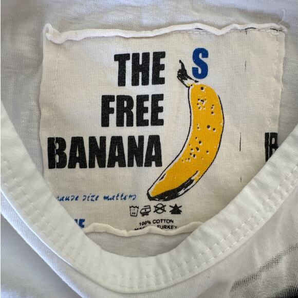 The Free Banana - Graphic Tee in White & Black - Picture 2 of 3